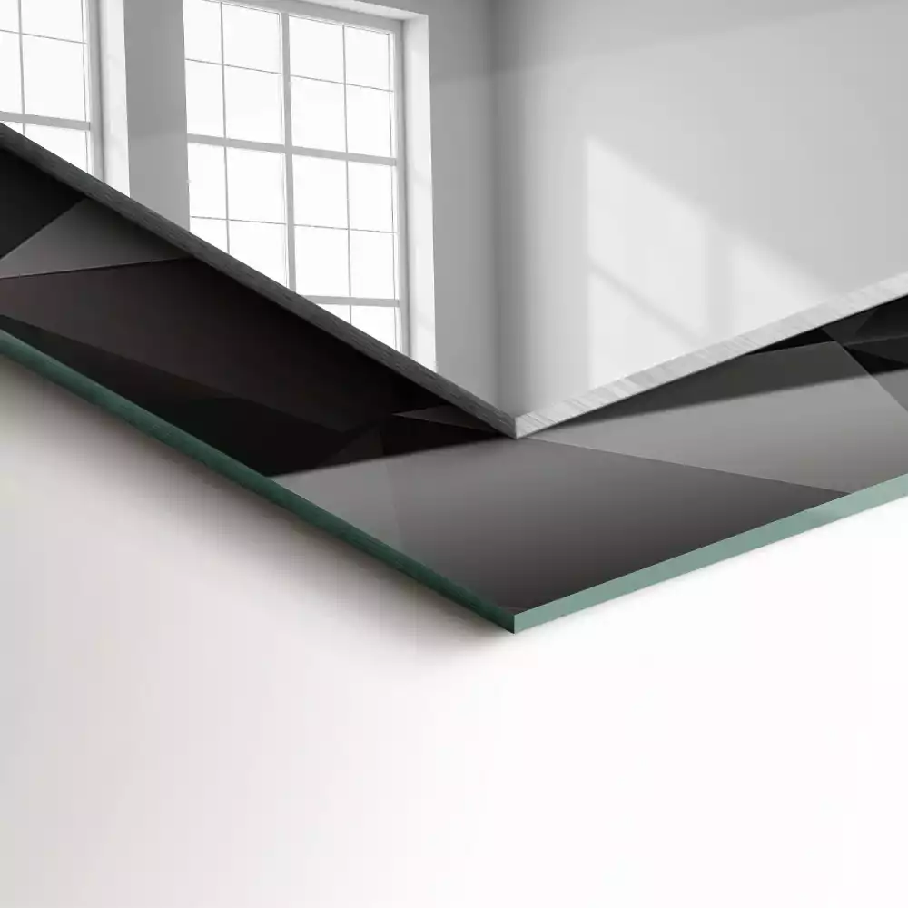 Miroir rectangulaire à cadre imprimé formes géométriques noires