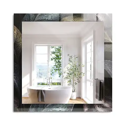Miroir rectangulaire décoratif feuilles colorées de plantes