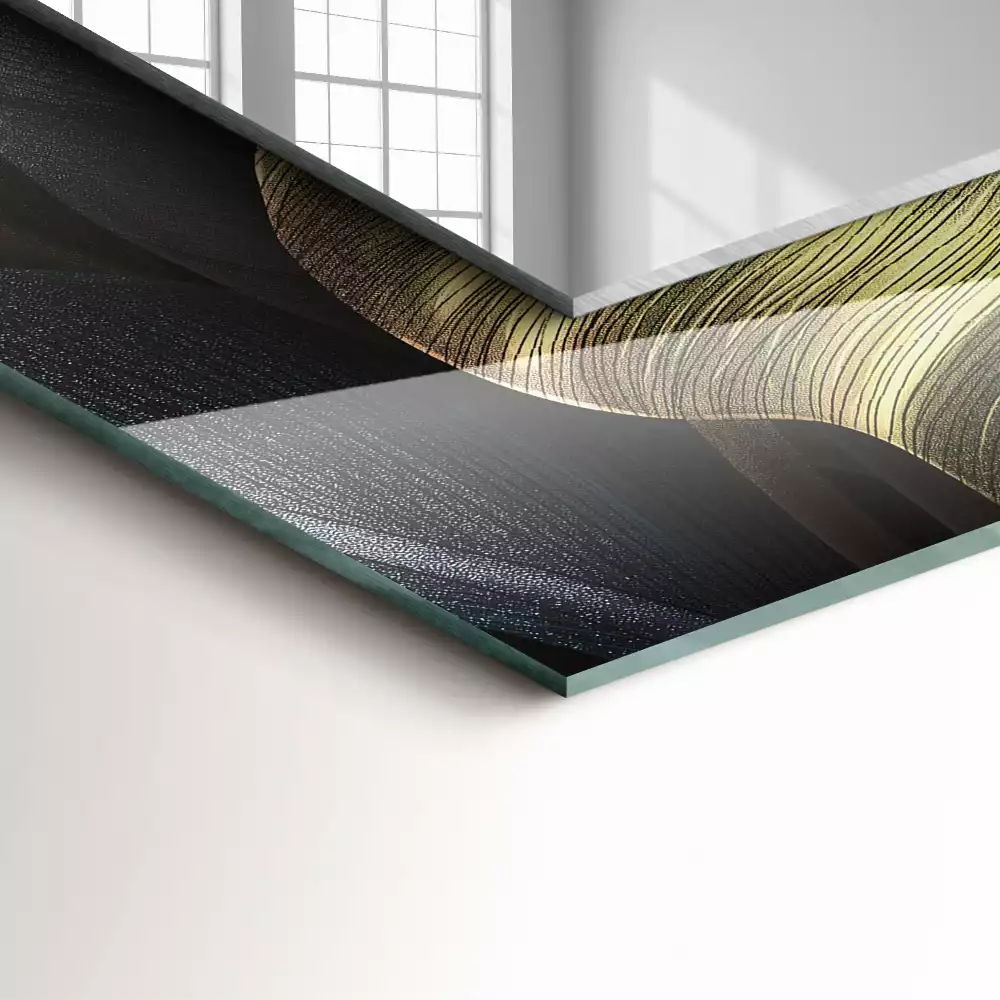 Miroir rectangulaire décoratif feuilles colorées de plantes