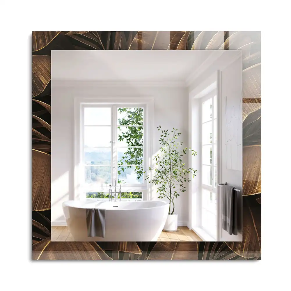 Miroir rectangulaire imprimé feuilles tropicales