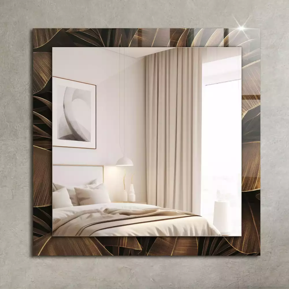 Miroir rectangulaire imprimé feuilles tropicales