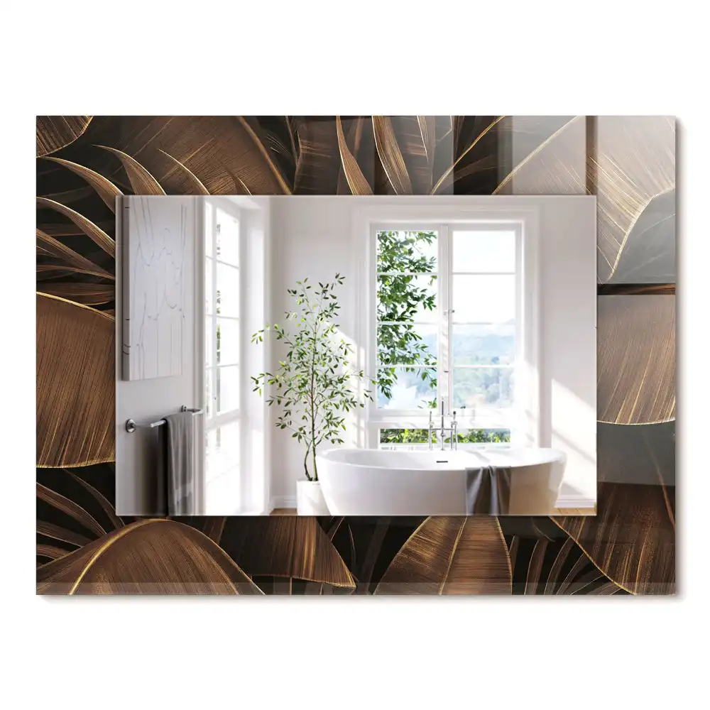 Miroir rectangulaire imprimé feuilles tropicales