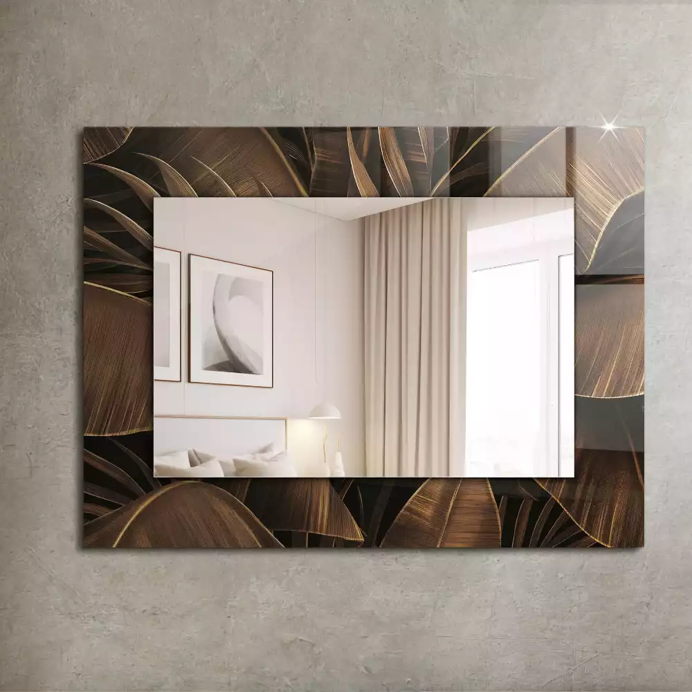 Miroir rectangulaire imprimé feuilles tropicales
