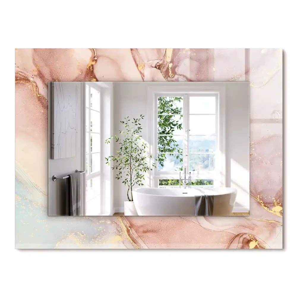 Miroir rectangulaire décoratif imprimé art abstrait en aquarelle