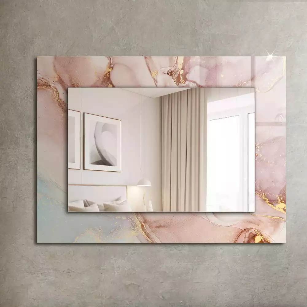 Miroir rectangulaire décoratif imprimé art abstrait en aquarelle