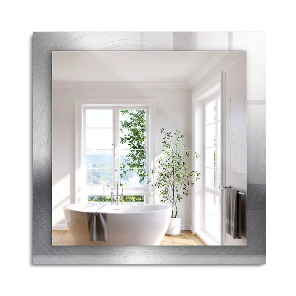 Miroir rectangulaire imprimé surface métallique ronde