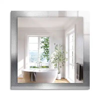 Miroir rectangulaire imprimé surface métallique ronde