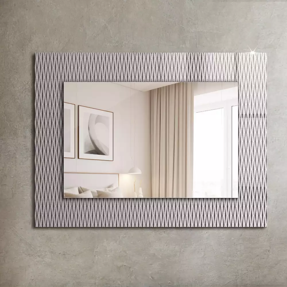 Miroir rectangulaire décoratif imprimé motif de tissu textile