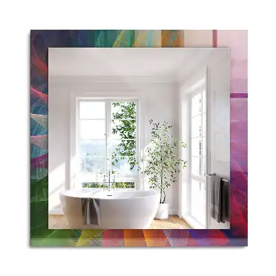 Miroir rectangulaire à cadre imprimé spirale abstraite colorée