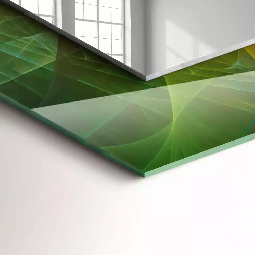 Miroir rectangulaire à cadre imprimé spirale abstraite colorée