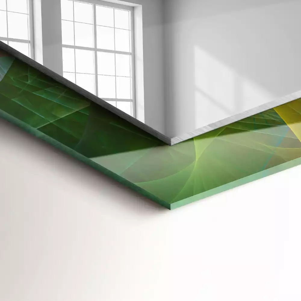 Miroir rectangulaire à cadre imprimé spirale abstraite colorée