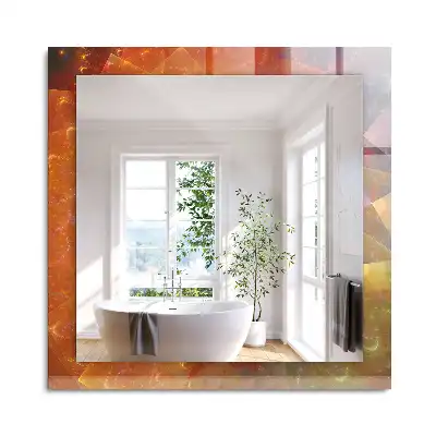 Miroir rectangulaire décoratif spirale fractale colorée