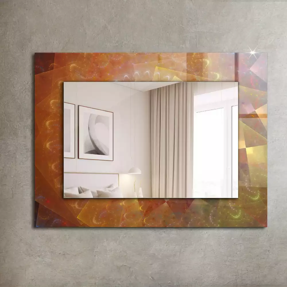 Miroir rectangulaire décoratif spirale fractale colorée