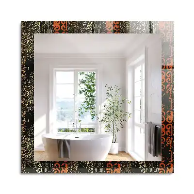 Miroir rectangulaire imprimé motif ornemental ethnique