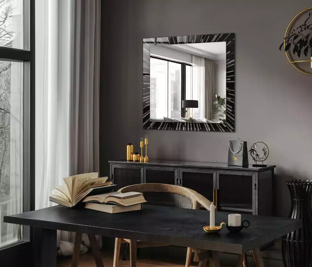 Miroir rectangulaire décoratif effet vitesse de la lumière
