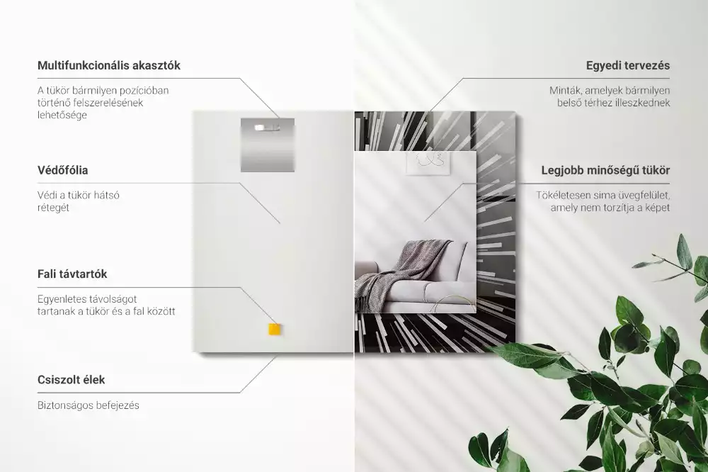 Miroir rectangulaire décoratif effet vitesse de la lumière