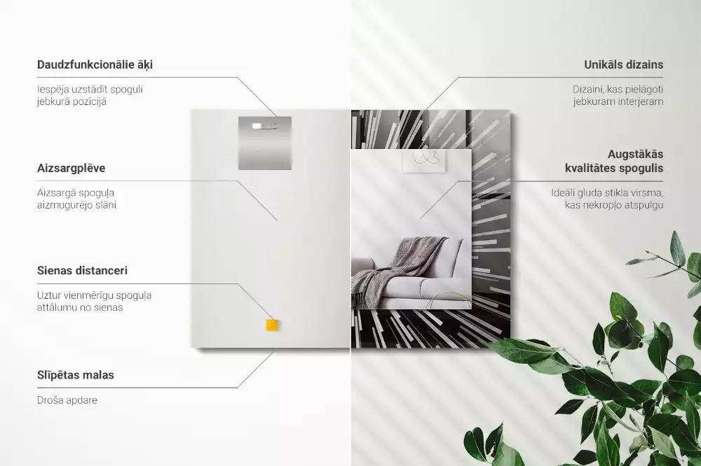 Miroir rectangulaire décoratif effet vitesse de la lumière