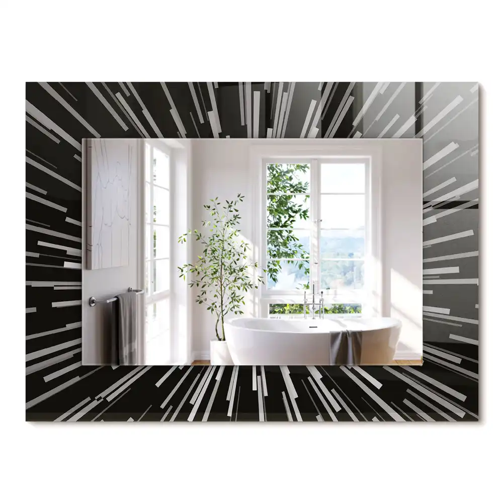 Miroir rectangulaire décoratif effet vitesse de la lumière