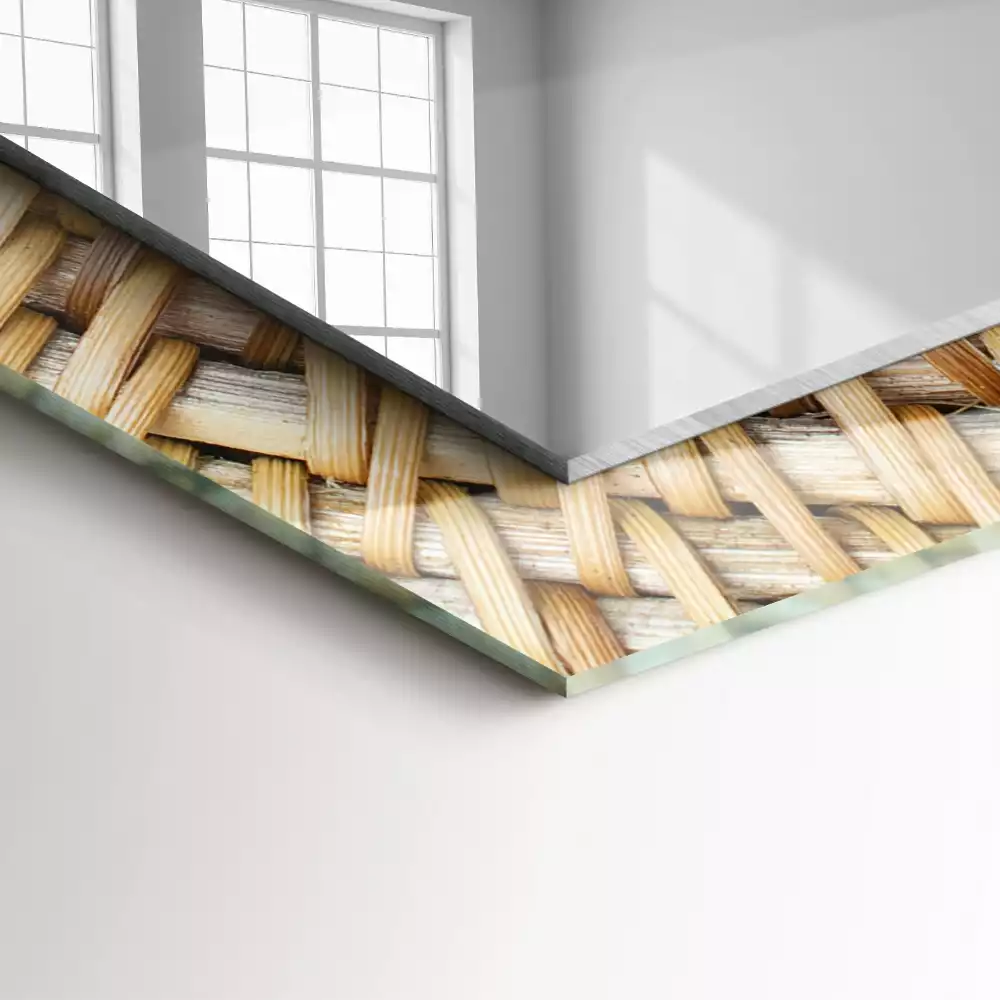 Miroir rectangulaire décoratif tressage en osier