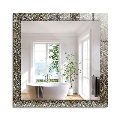 Miroir rectangulaire imprimé motif ornemental doré