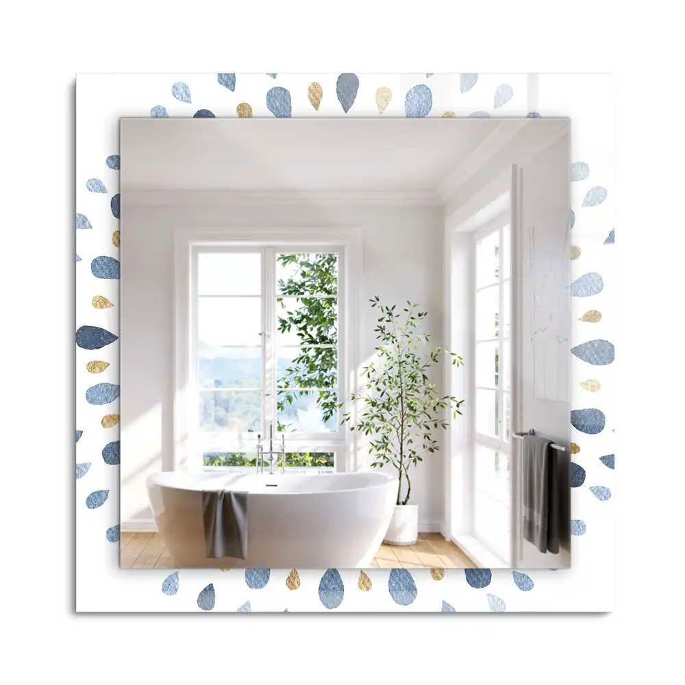 Miroir rectangulaire imprimé motif mandala abstrait