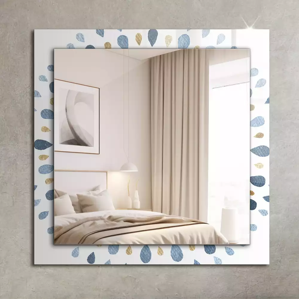Miroir rectangulaire imprimé motif mandala abstrait