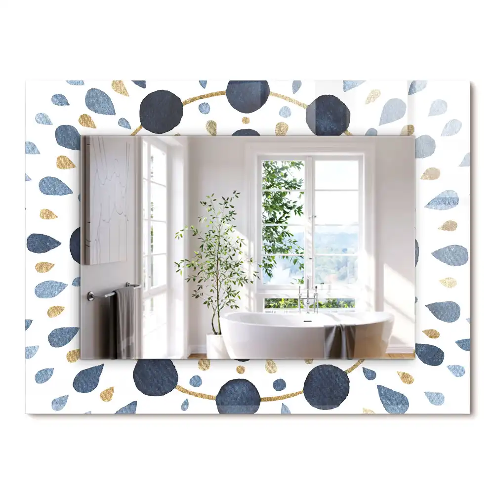 Miroir rectangulaire imprimé motif mandala abstrait