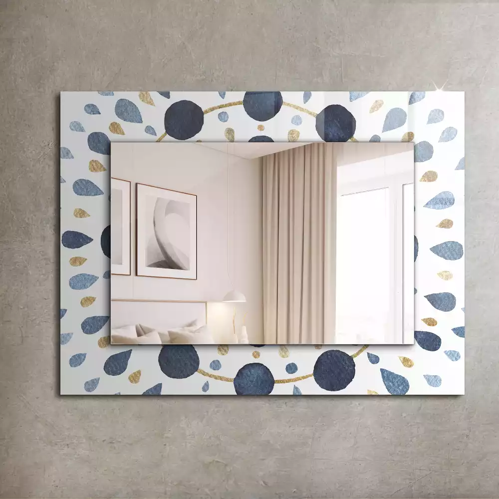 Miroir rectangulaire imprimé motif mandala abstrait