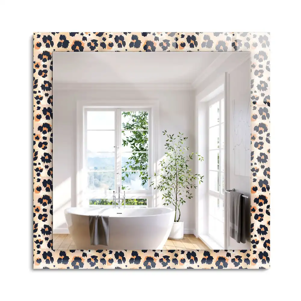 Miroir rectangulaire décoratif imprimé motif léopard