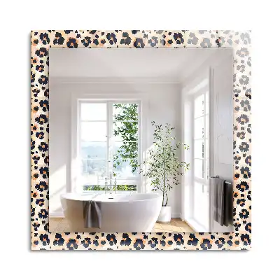 Miroir rectangulaire décoratif imprimé motif léopard