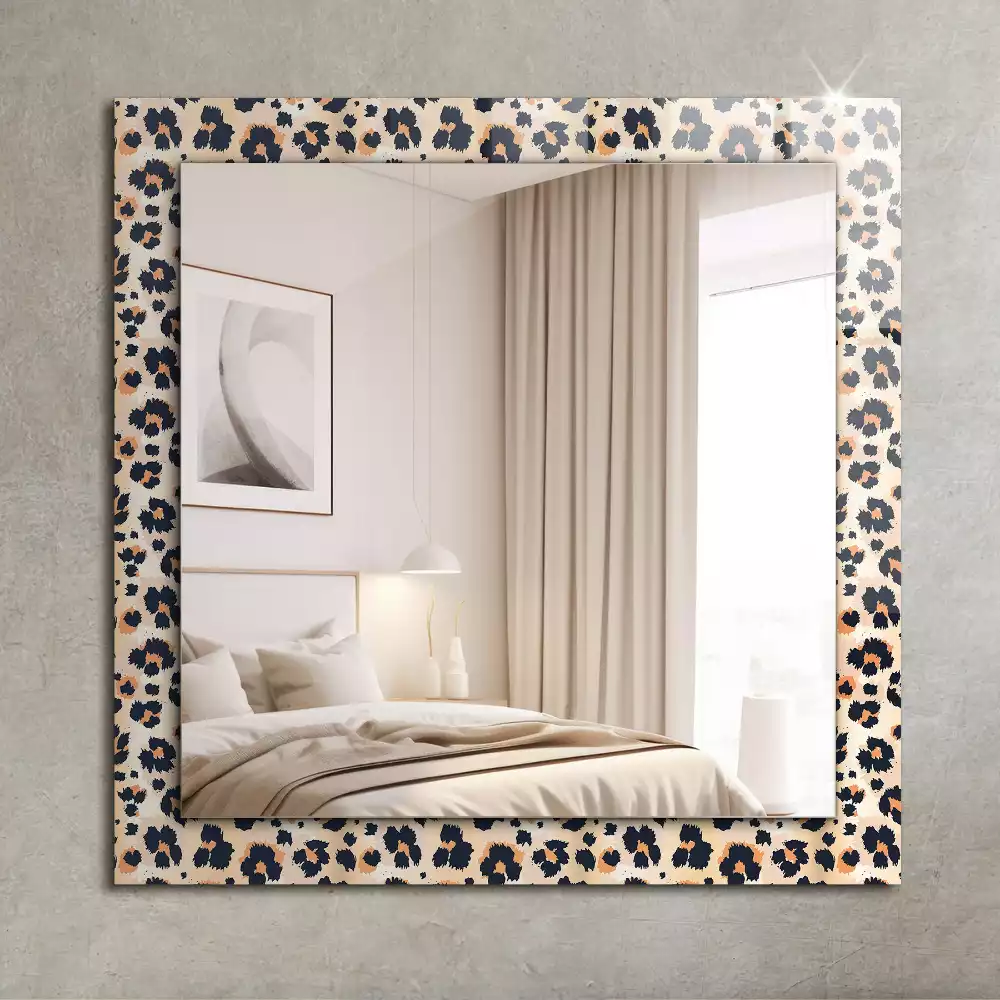 Miroir rectangulaire décoratif imprimé motif léopard