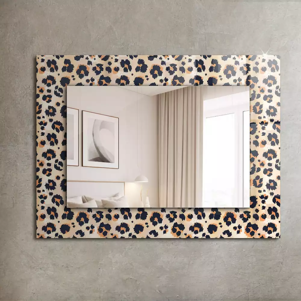Miroir rectangulaire décoratif imprimé motif léopard