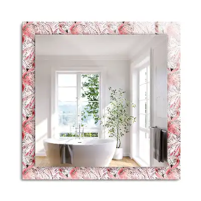 Miroir rectangulaire à cadre imprimé flamants roses