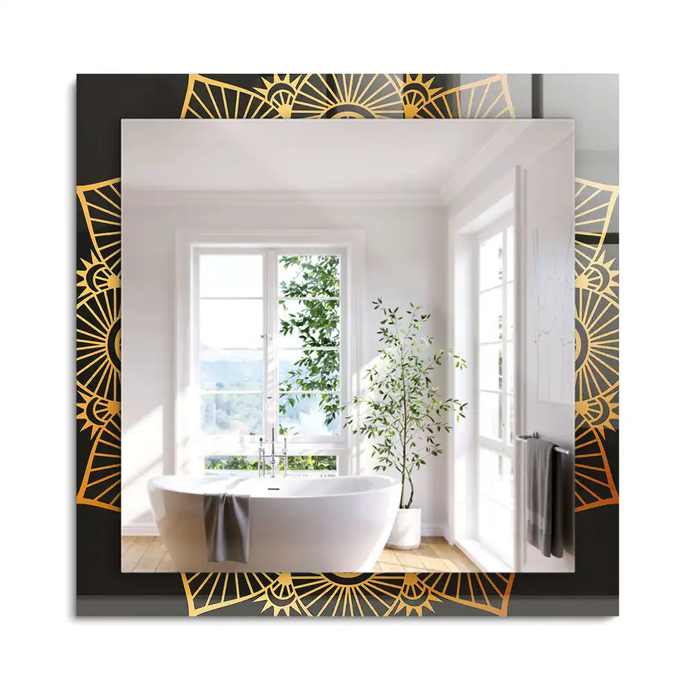 Miroir rectangulaire décoratif motif mandala