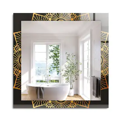 Miroir rectangulaire décoratif motif mandala