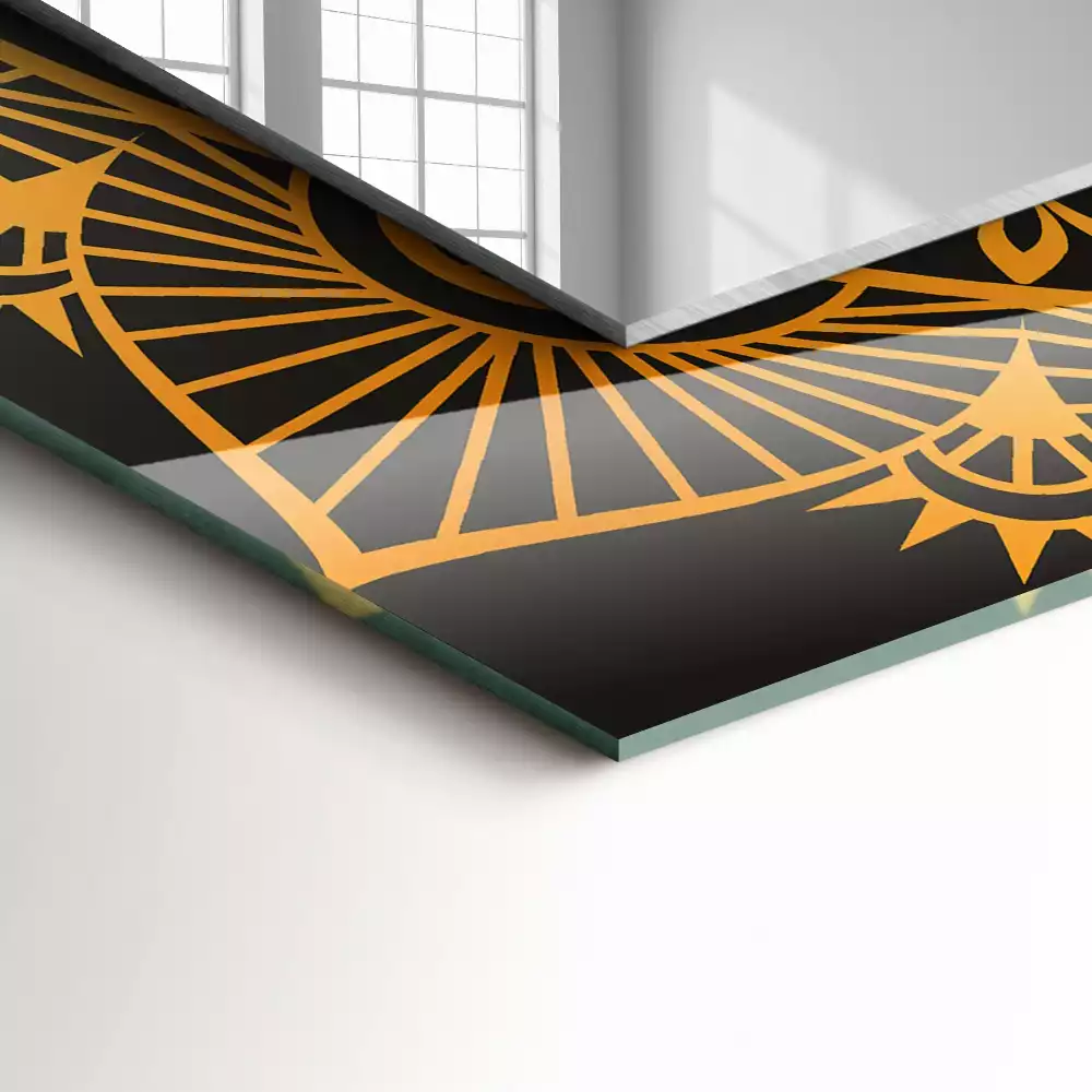 Miroir rectangulaire décoratif motif mandala