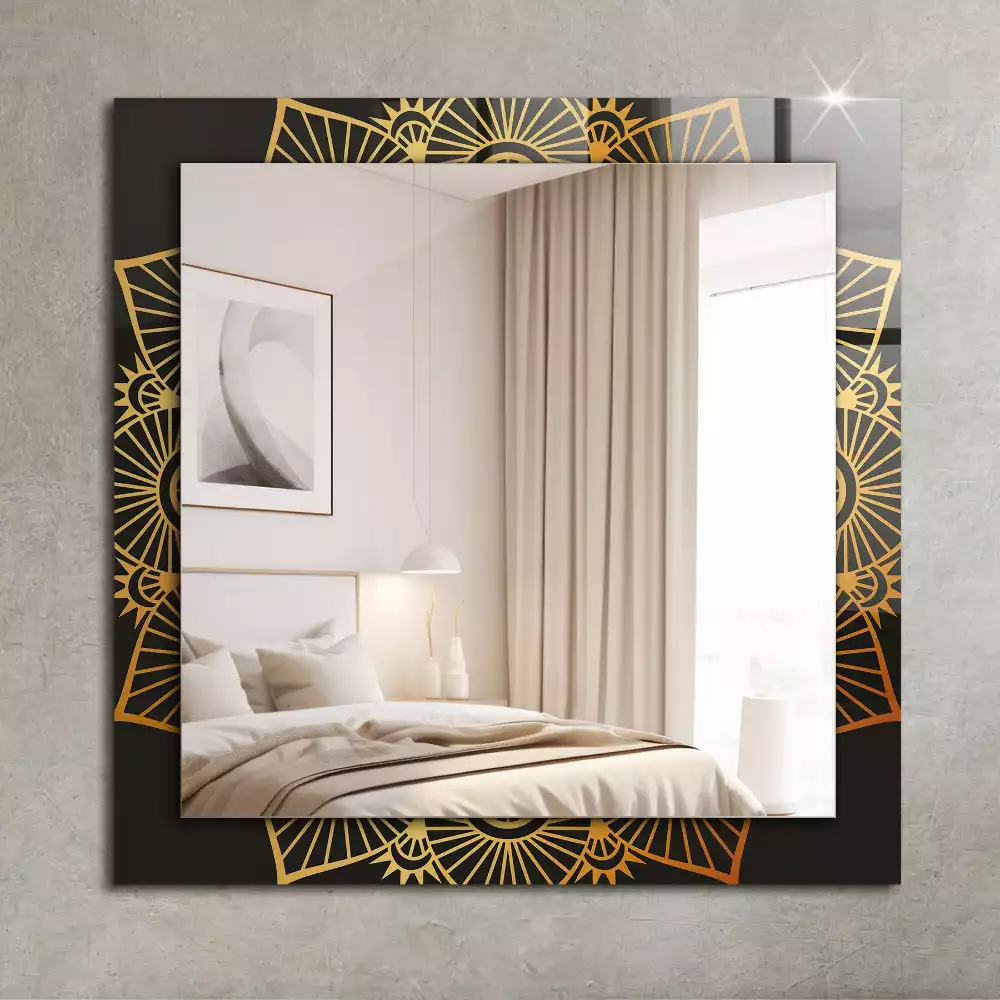 Miroir rectangulaire décoratif motif mandala