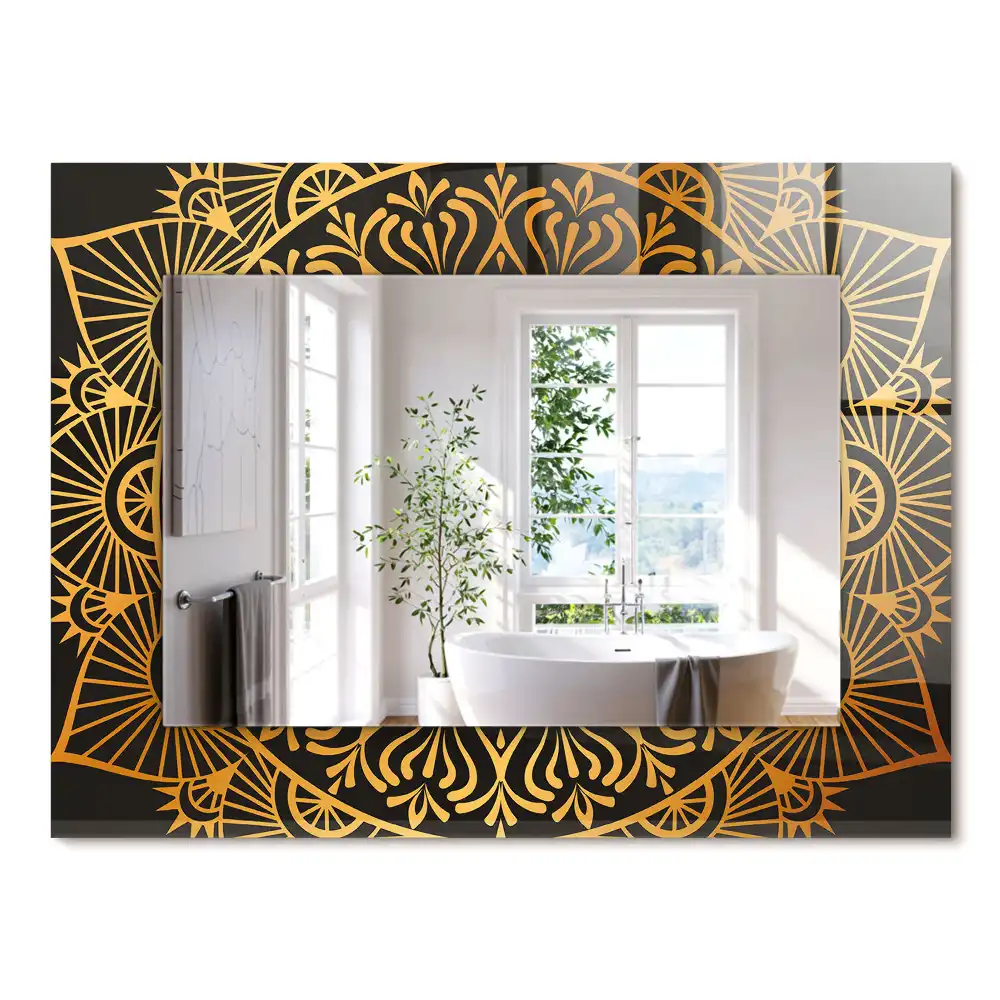 Miroir rectangulaire décoratif motif mandala