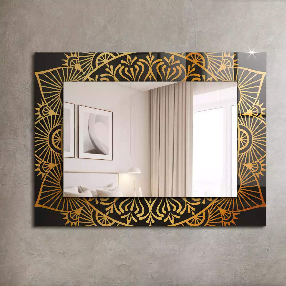 Miroir rectangulaire décoratif motif mandala