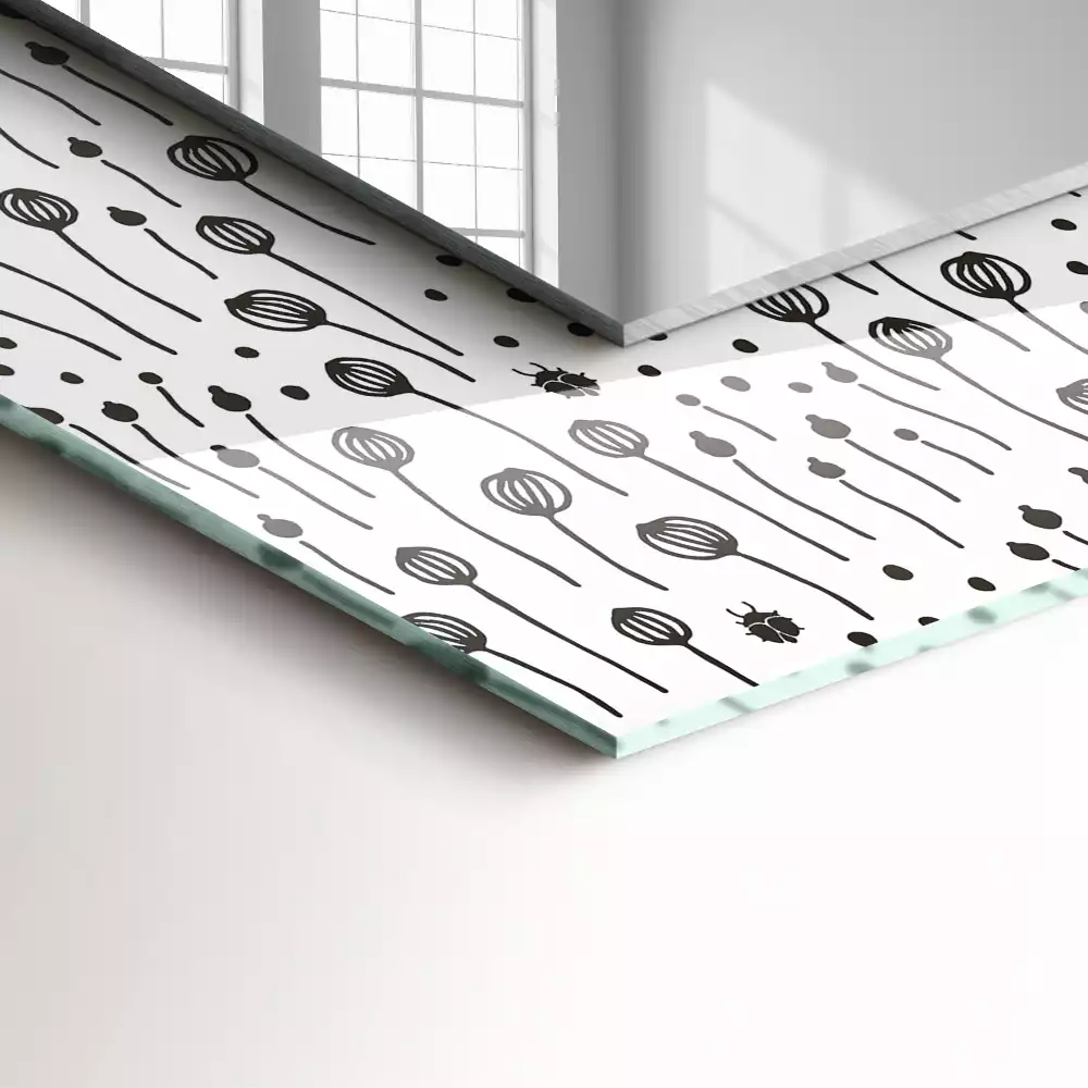 Miroir rectangulaire avec cadre imprimé nature minimaliste