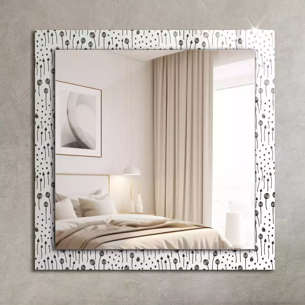 Miroir rectangulaire avec cadre imprimé nature minimaliste