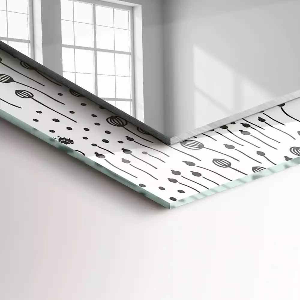 Miroir rectangulaire avec cadre imprimé nature minimaliste