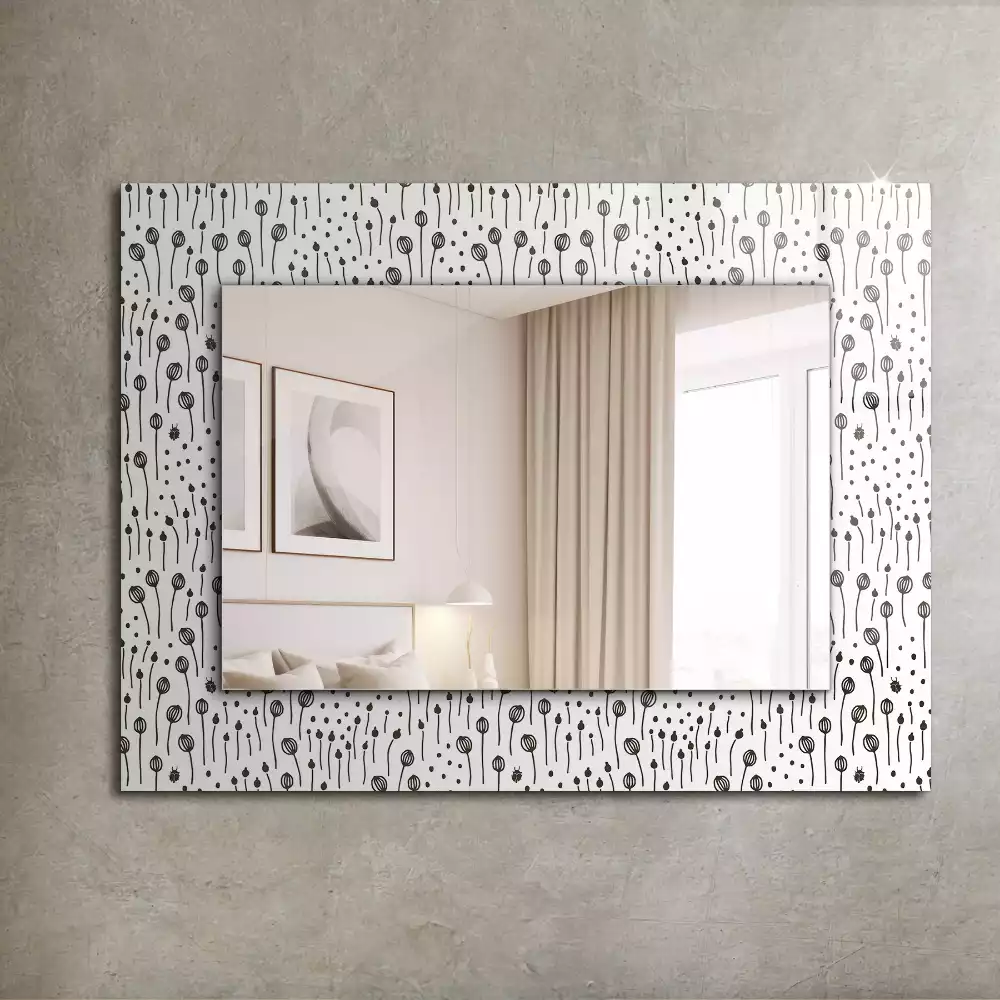 Miroir rectangulaire avec cadre imprimé nature minimaliste