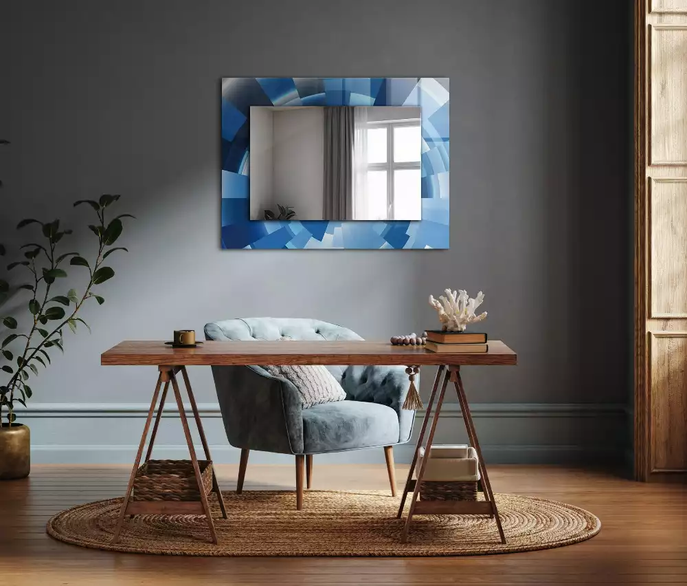 Miroir rectangulaire imprimé tunnel abstrait