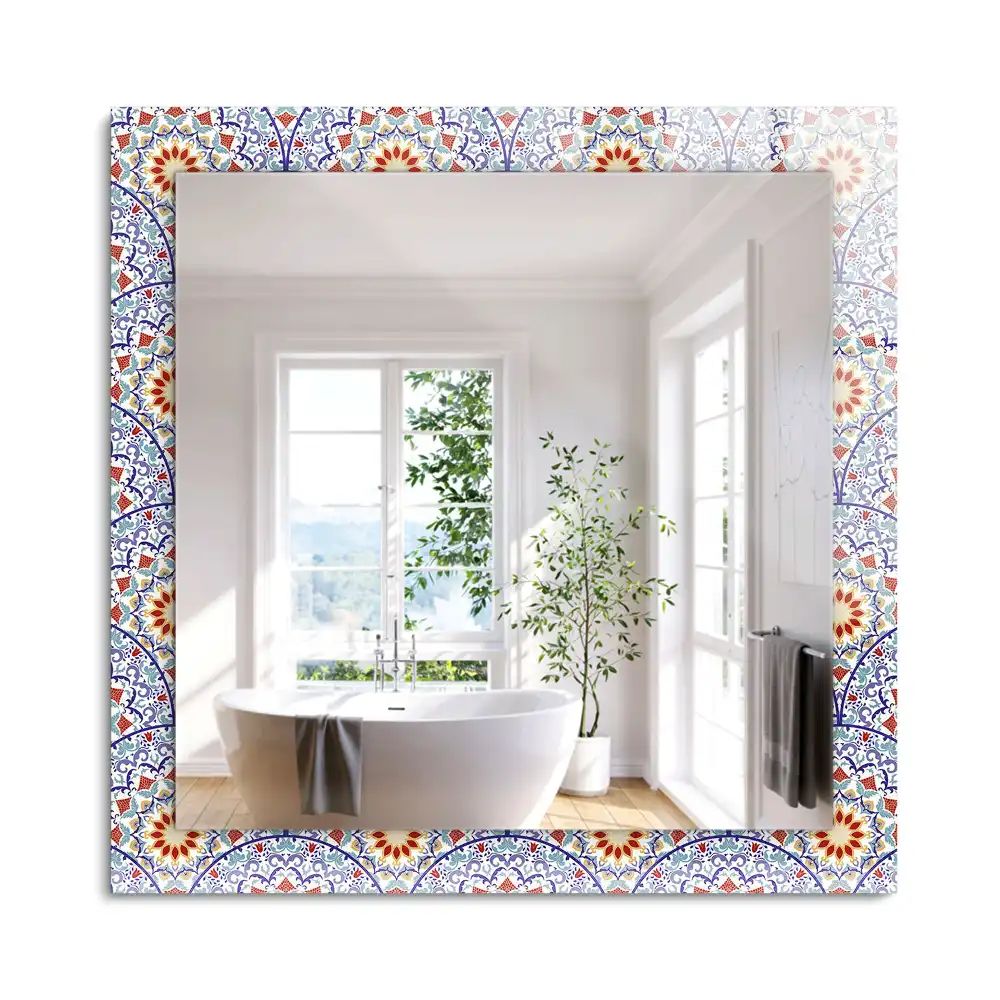 Miroir rectangulaire à cadre imprimé mandalas