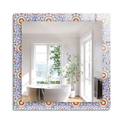 Miroir rectangulaire à cadre imprimé mandalas