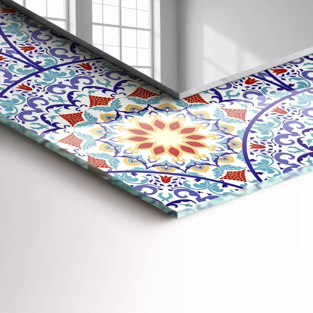 Miroir rectangulaire à cadre imprimé mandalas