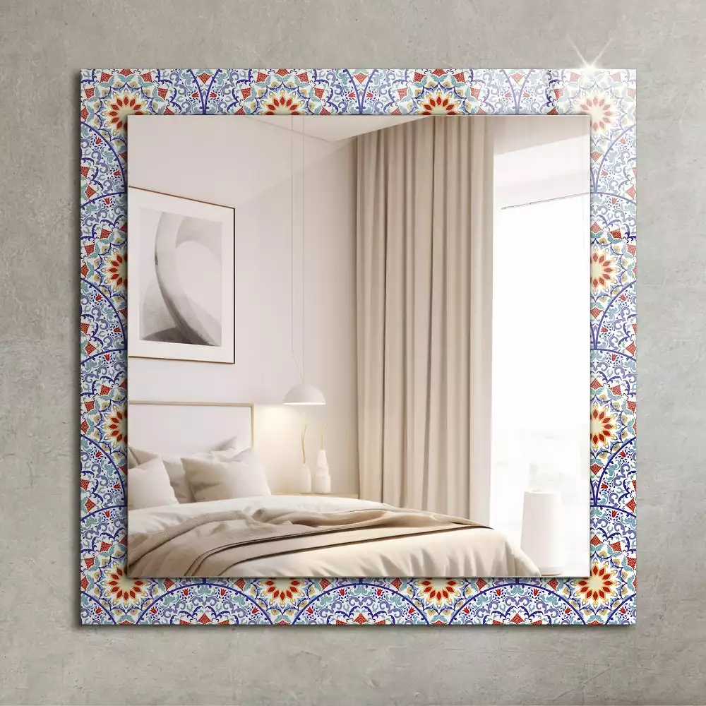 Miroir rectangulaire à cadre imprimé mandalas