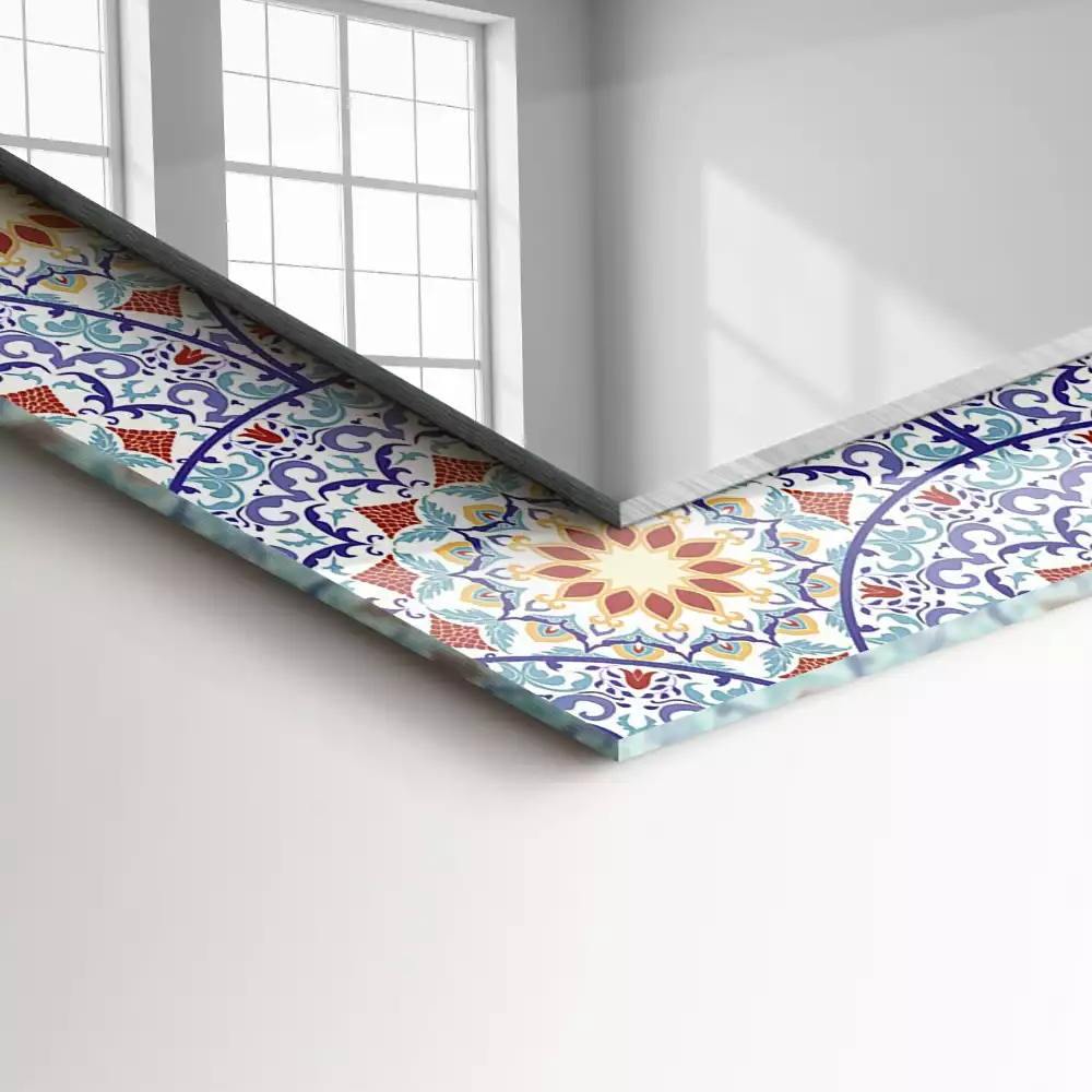 Miroir rectangulaire à cadre imprimé mandalas