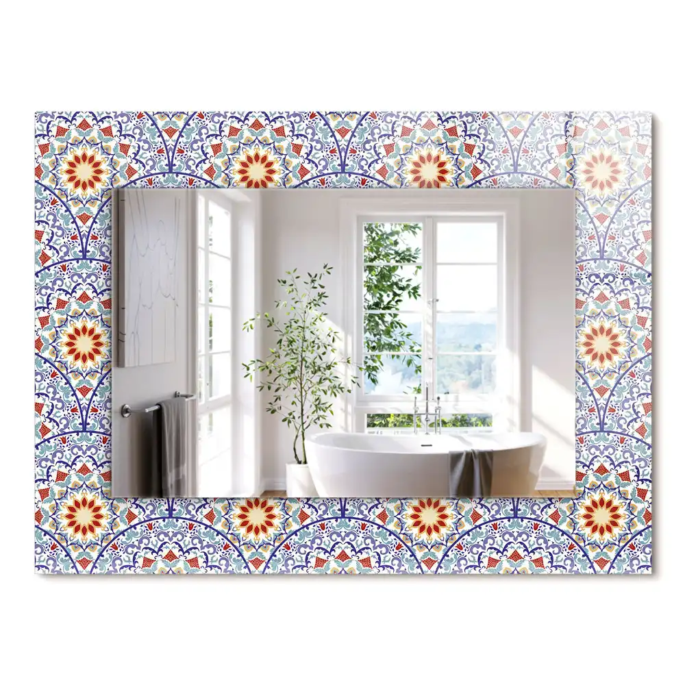 Miroir rectangulaire à cadre imprimé mandalas